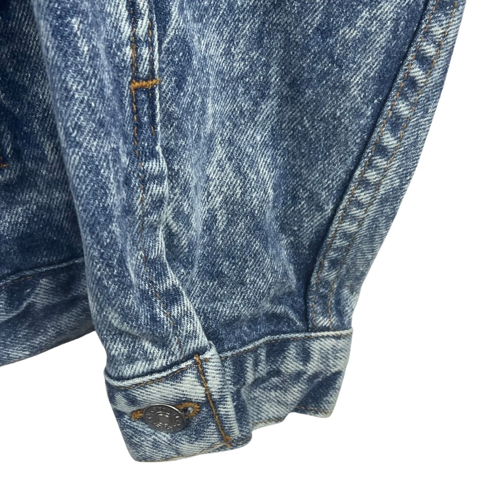 Vintage Men’s Acid Wash Denim Trucker Jacket M Union Pacific Resources 3D Letter - Picture 4 of 15